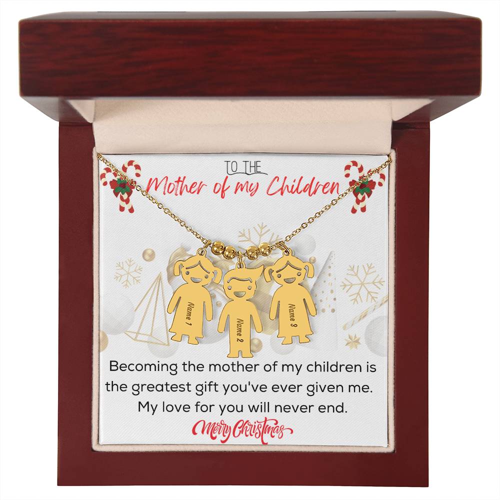 Kids Charm Necklace - To the Mother of My Children, Christmas