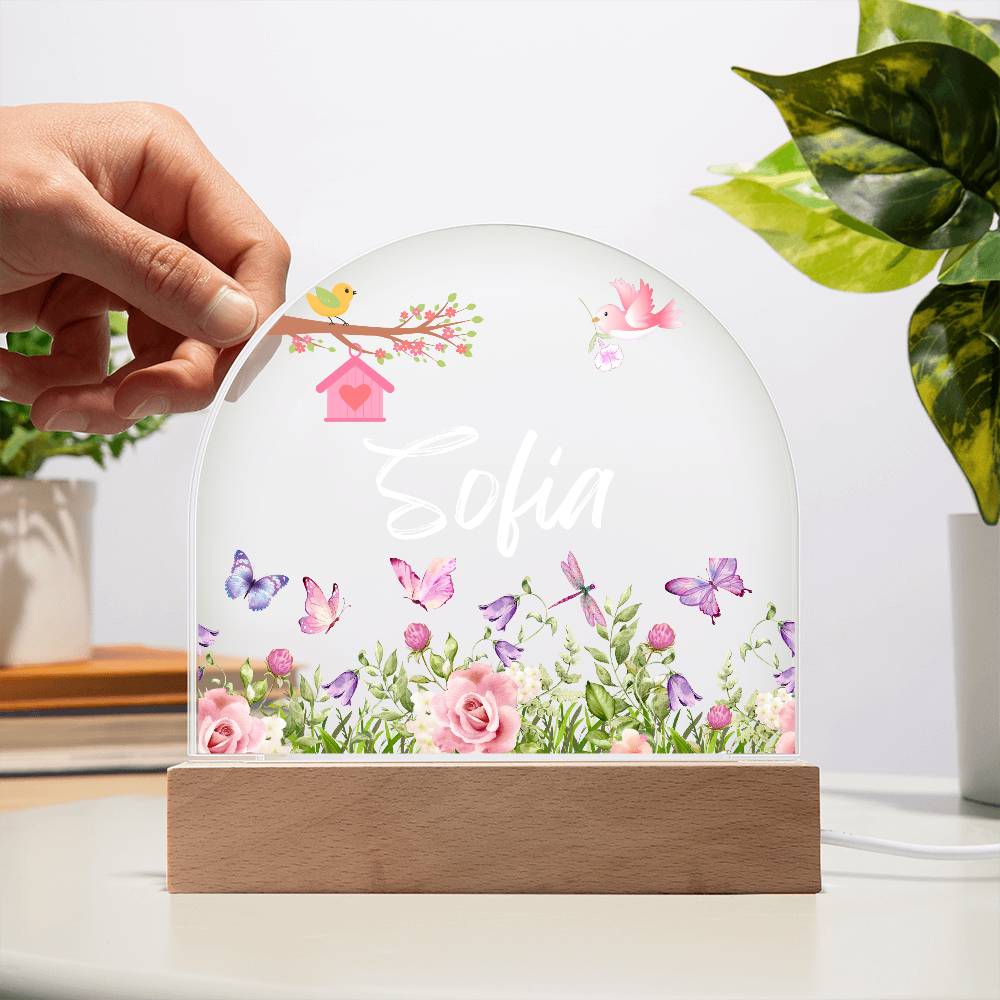 Personalized Butterfly Nightlight - Acrylic Dome Plaque