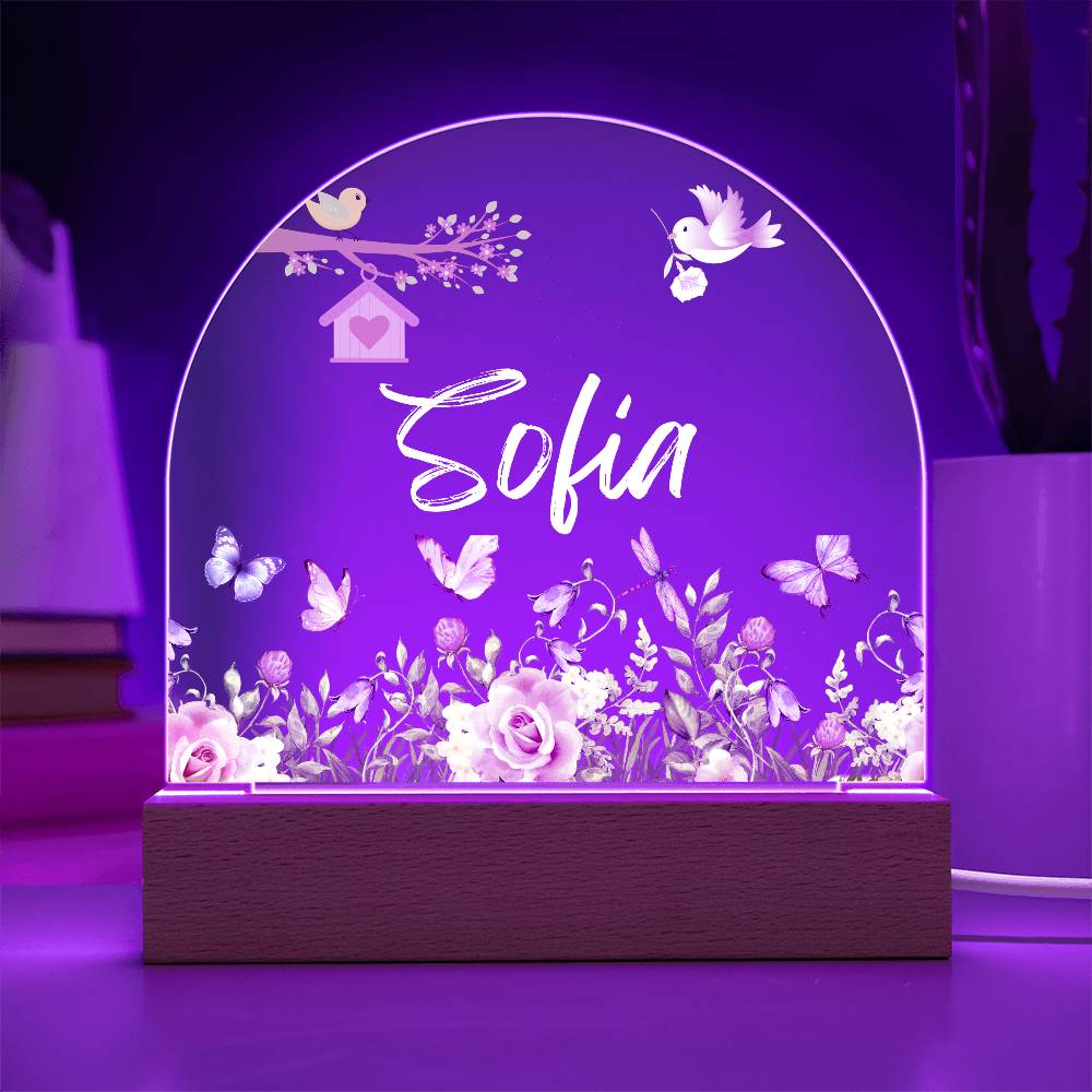 Personalized Butterfly Nightlight - Acrylic Dome Plaque