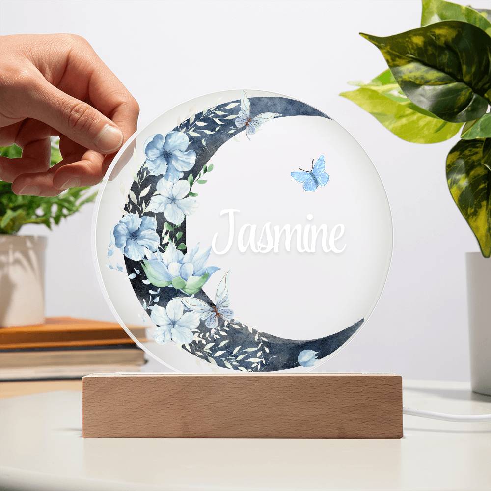 The Flower Moon - Personalized Acrylic Circle Plaque