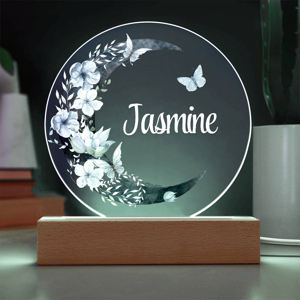 The Flower Moon - Personalized Acrylic Circle Plaque