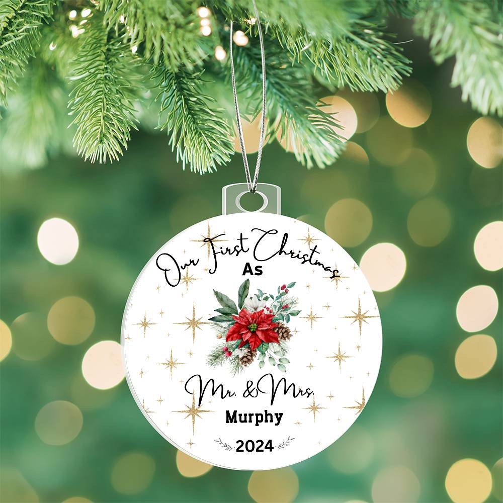 Couple's First Christmas - Personalized Acrylic Christmas Ornament