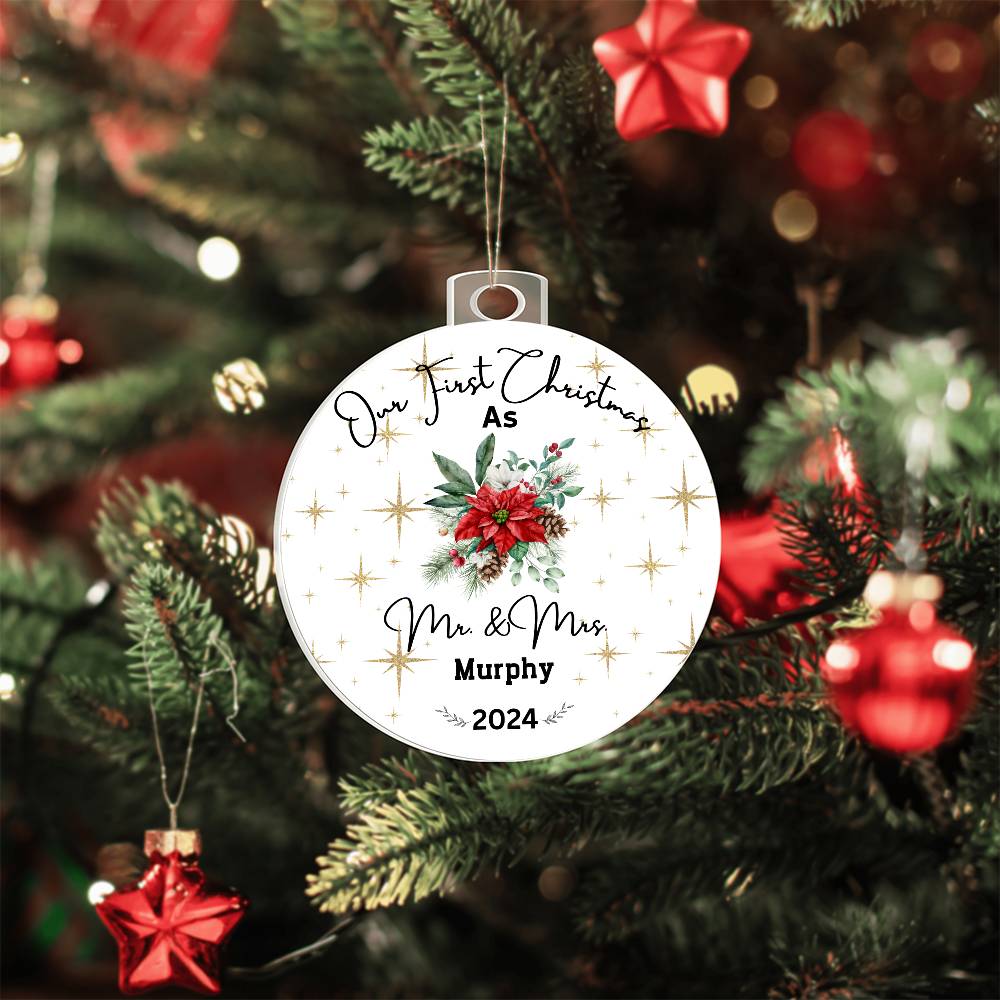 Couple's First Christmas - Personalized Acrylic Christmas Ornament