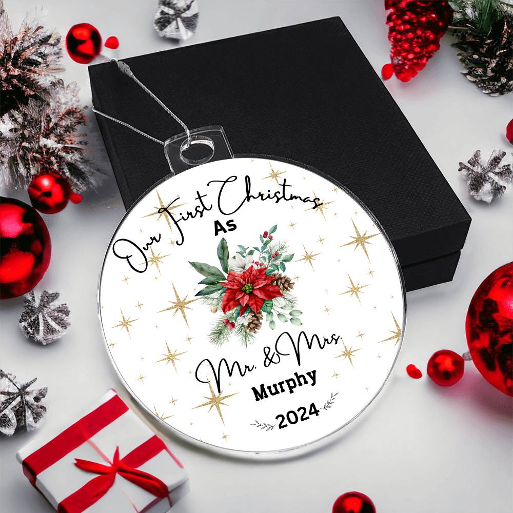 Couple's First Christmas - Personalized Acrylic Christmas Ornament