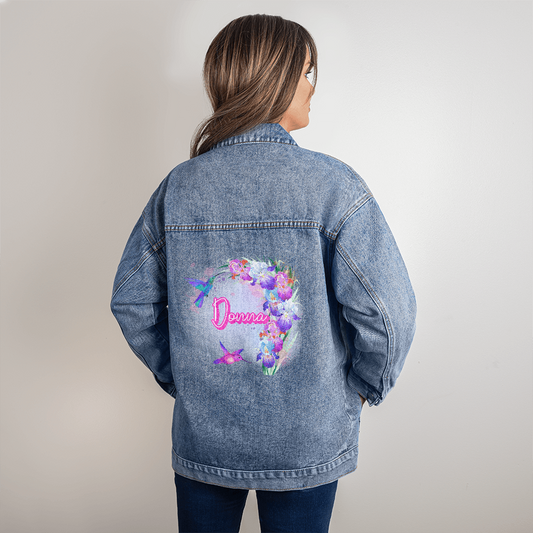 Women's Denim Jacket - Hummingbirds