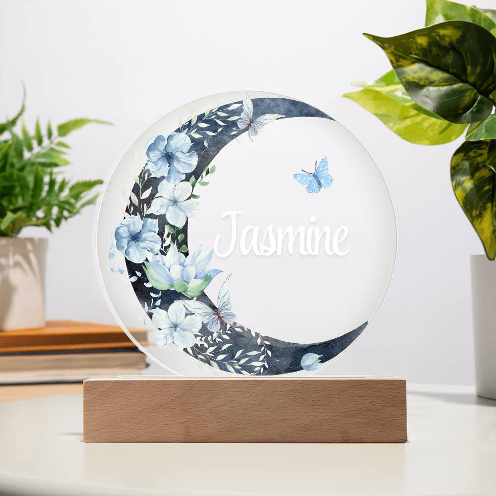 The Flower Moon - Personalized Acrylic Circle Plaque