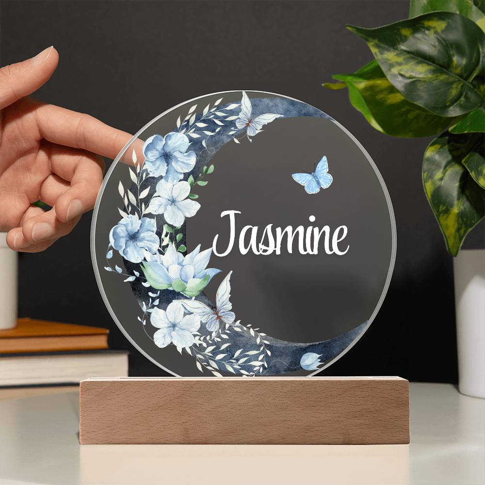 The Flower Moon - Personalized Acrylic Circle Plaque