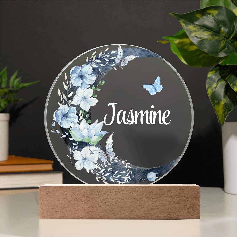 The Flower Moon - Personalized Acrylic Circle Plaque