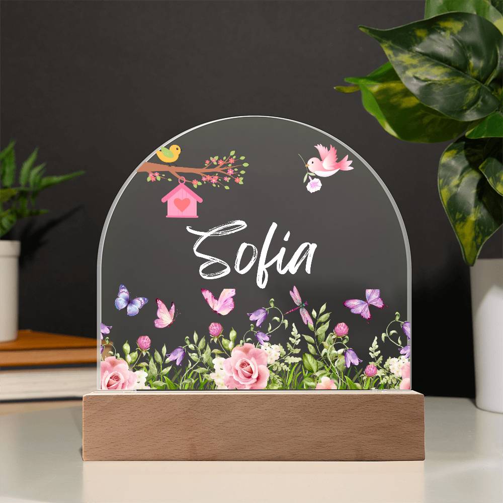 Personalized Butterfly Nightlight - Acrylic Dome Plaque