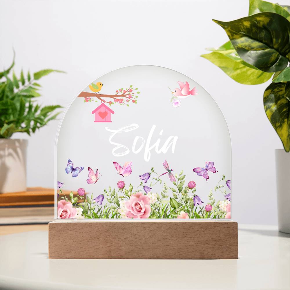 Personalized Butterfly Nightlight - Acrylic Dome Plaque