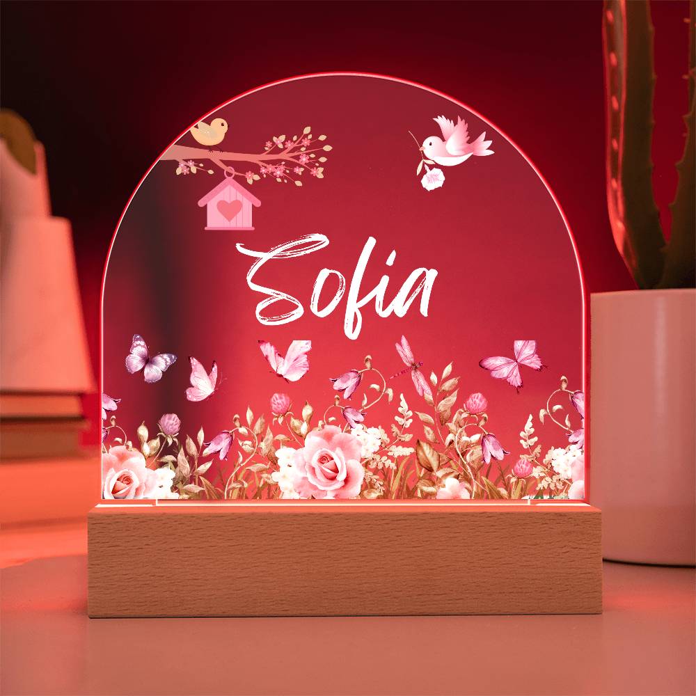 Personalized Butterfly Nightlight - Acrylic Dome Plaque