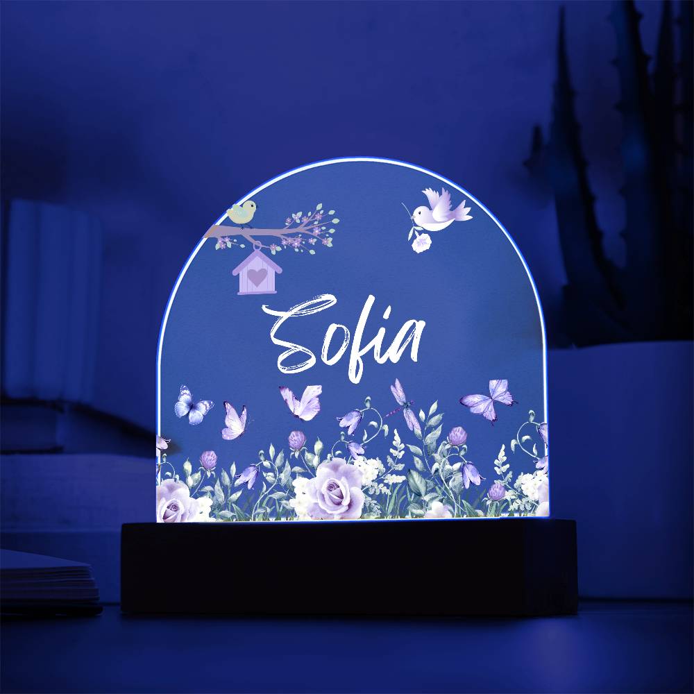 Personalized Butterfly Nightlight - Acrylic Dome Plaque