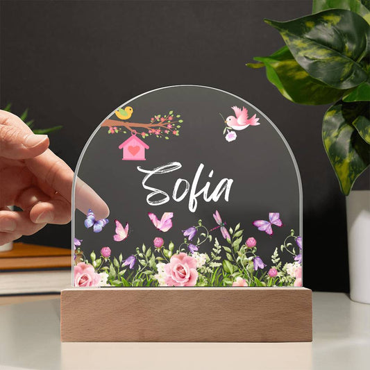 Personalized Butterfly Nightlight - Acrylic Dome Plaque