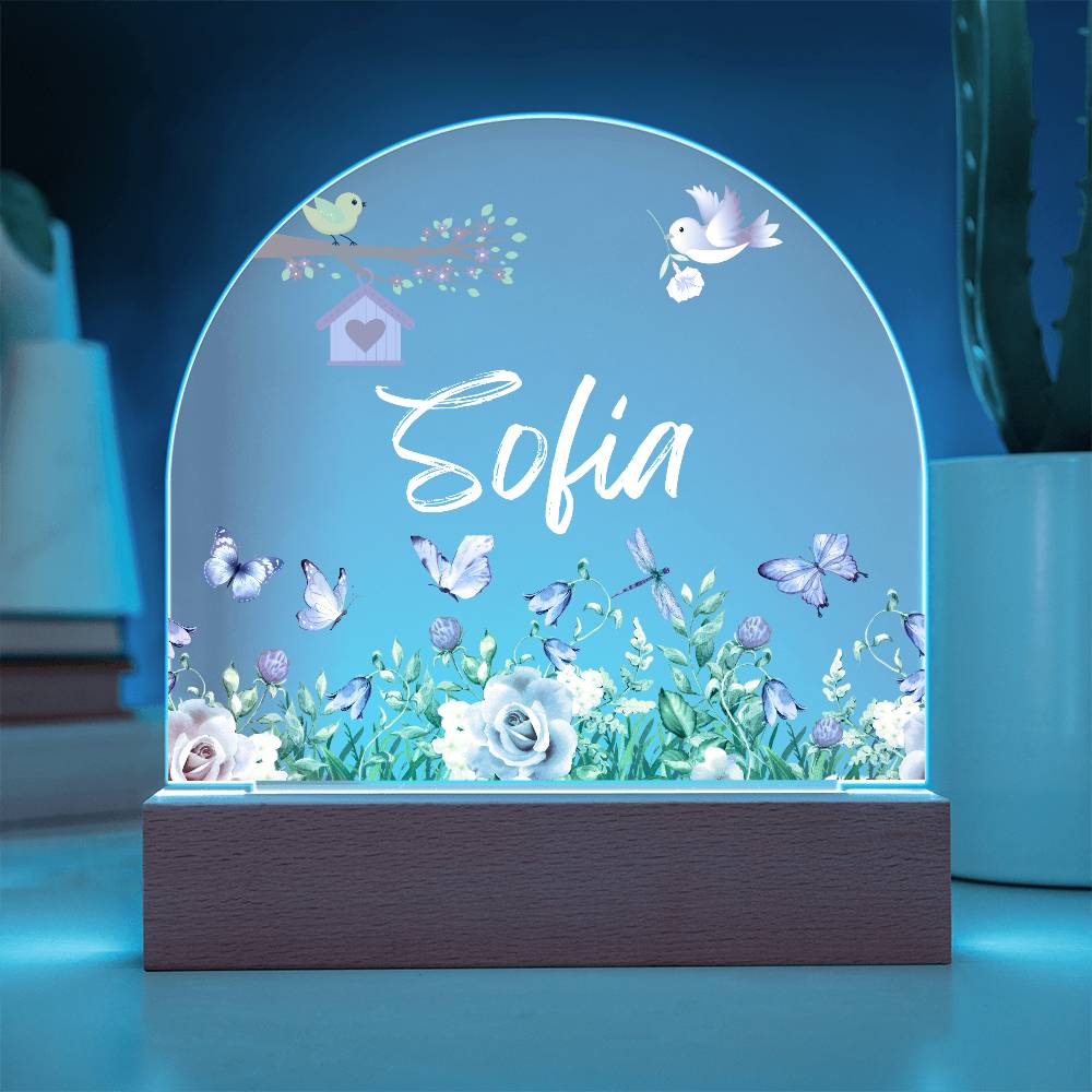 Personalized Butterfly Nightlight - Acrylic Dome Plaque