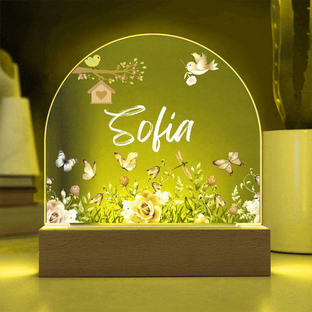 Personalized Butterfly Nightlight - Acrylic Dome Plaque