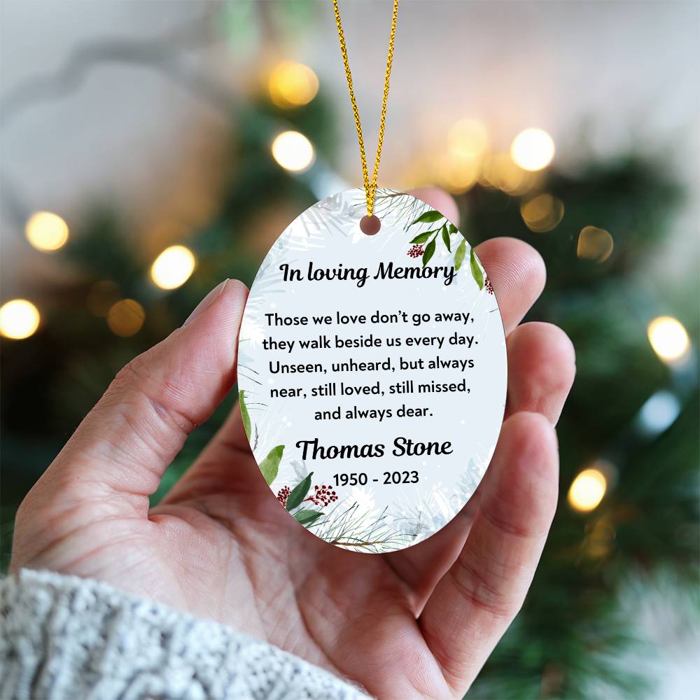 In Loving Memory, Those we love - High Gloss Oval Ornament