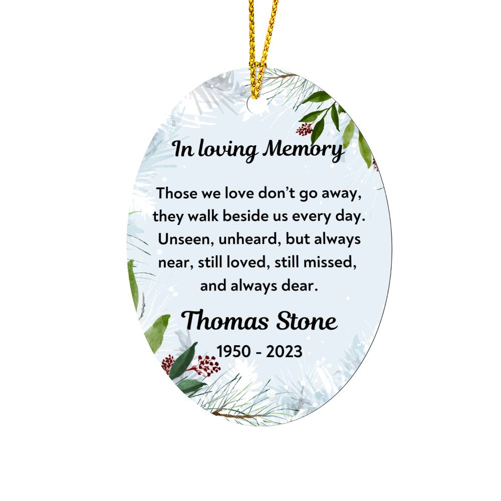 In Loving Memory, Those we love - High Gloss Oval Ornament