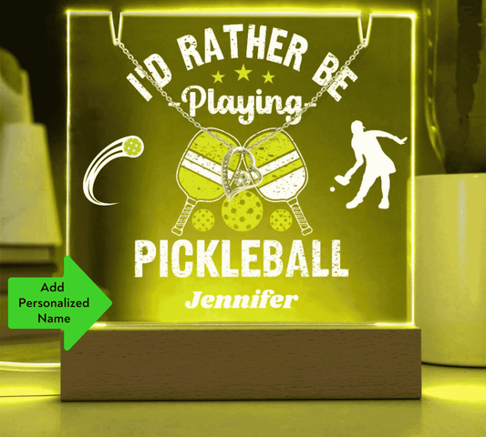 I'd Rather Be Playing Pickleball - Acrylic Keepsake and Necklace