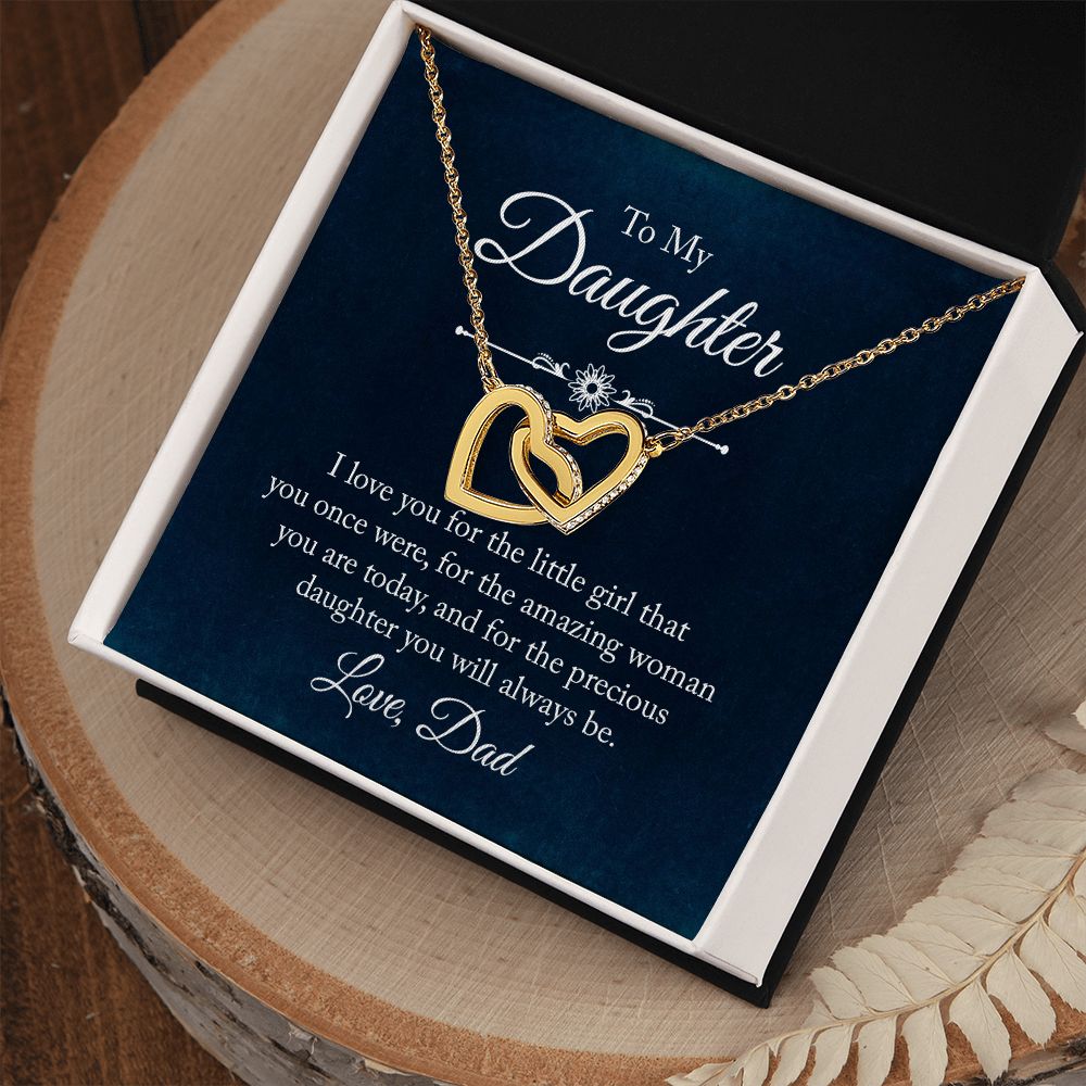Interlocking Hearts Necklace - To My Daughter