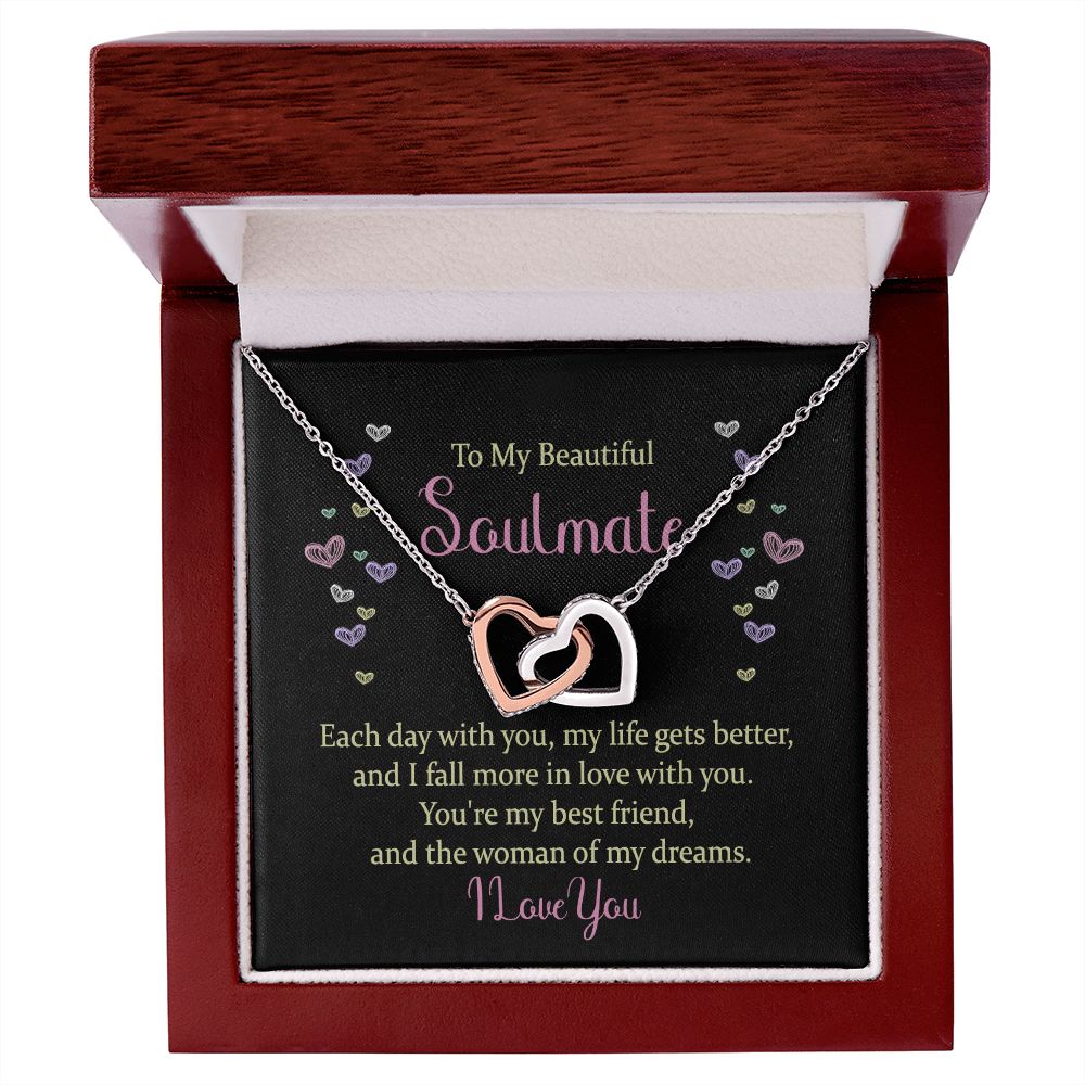 Interlocking Hearts Necklace - To My Beautiful Soulmate
