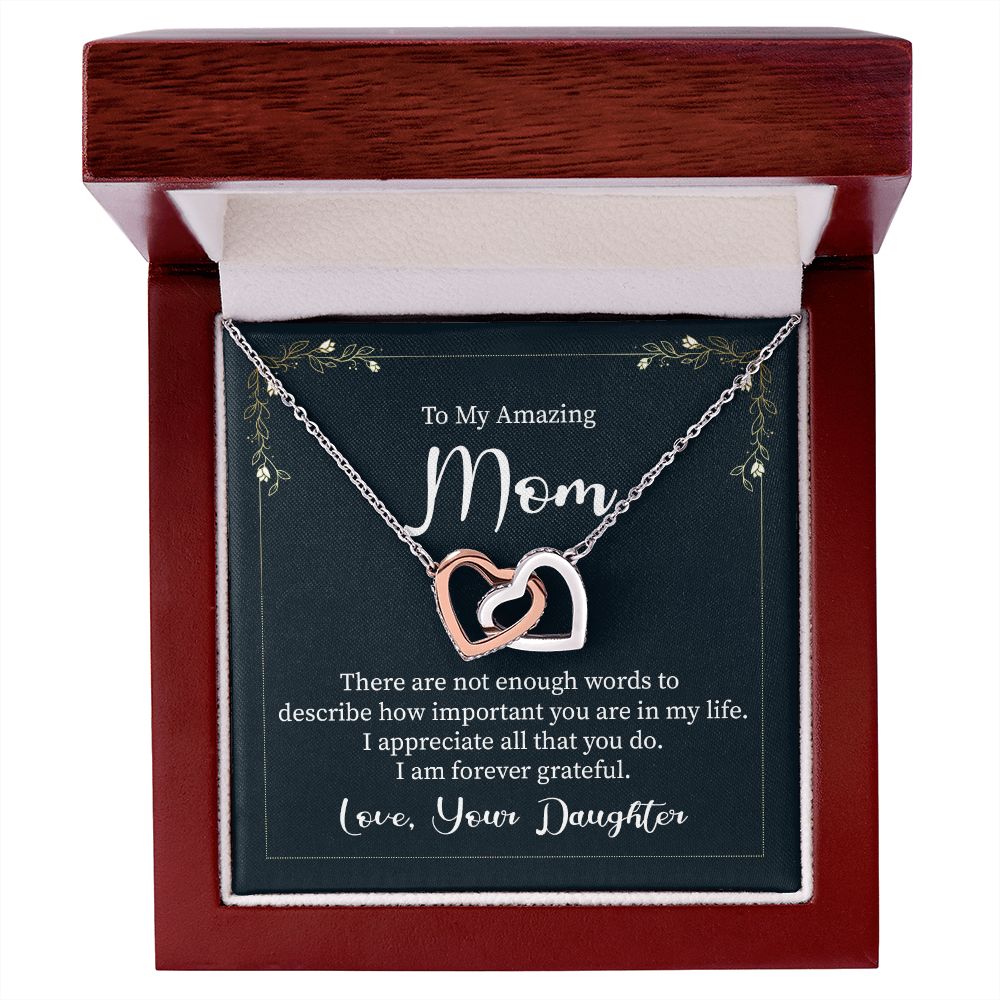 Interlocking Hearts Necklace - To My Amazing Mom