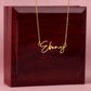 Signature Name Necklace - Happy 13th Birthday - Love, Mom